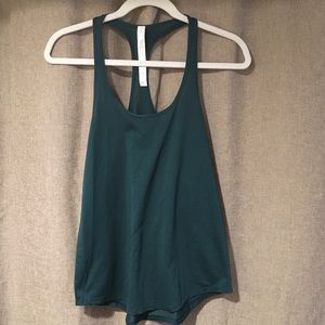 Lululemon long forest green racer back tank, NWOT not fitted